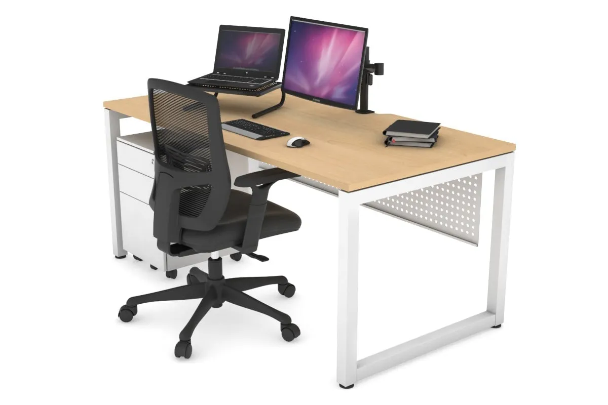 Quadro Loop Legs Office Desk [1200L x 800W with Cable Scallop]