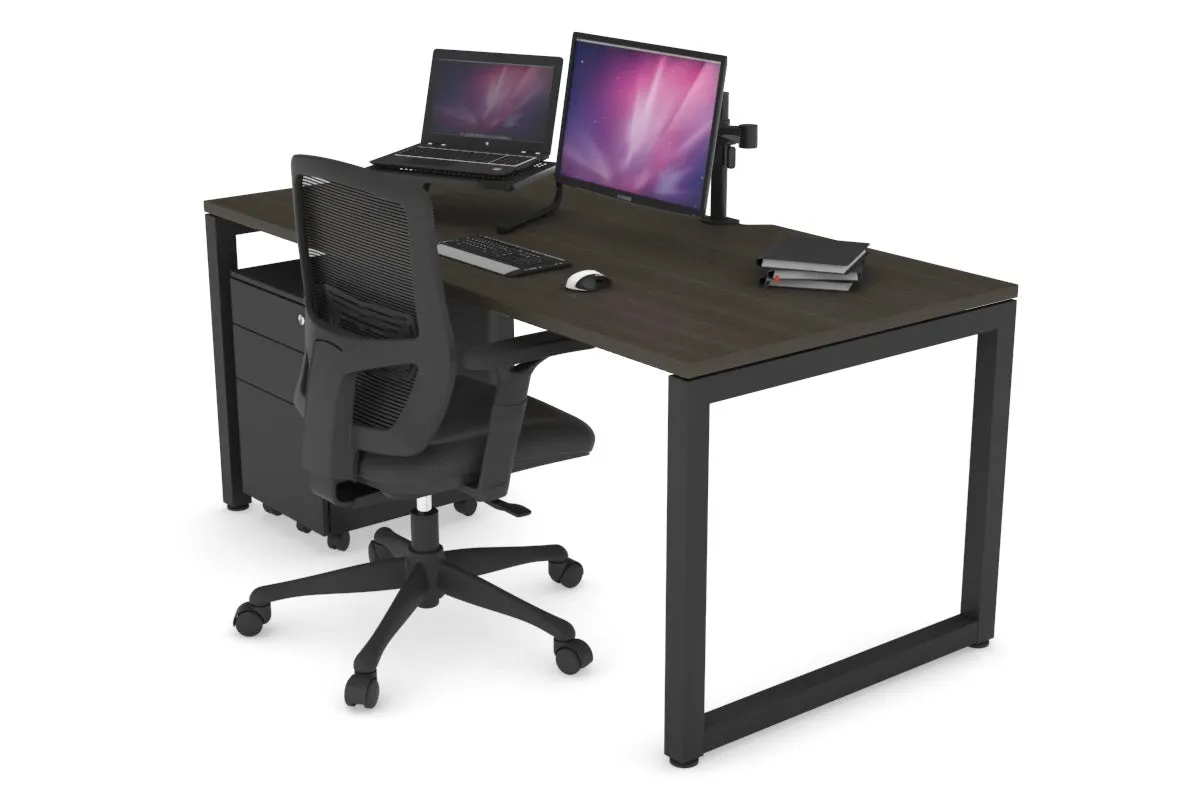 Quadro Loop Legs Office Desk [1200L x 800W with Cable Scallop]