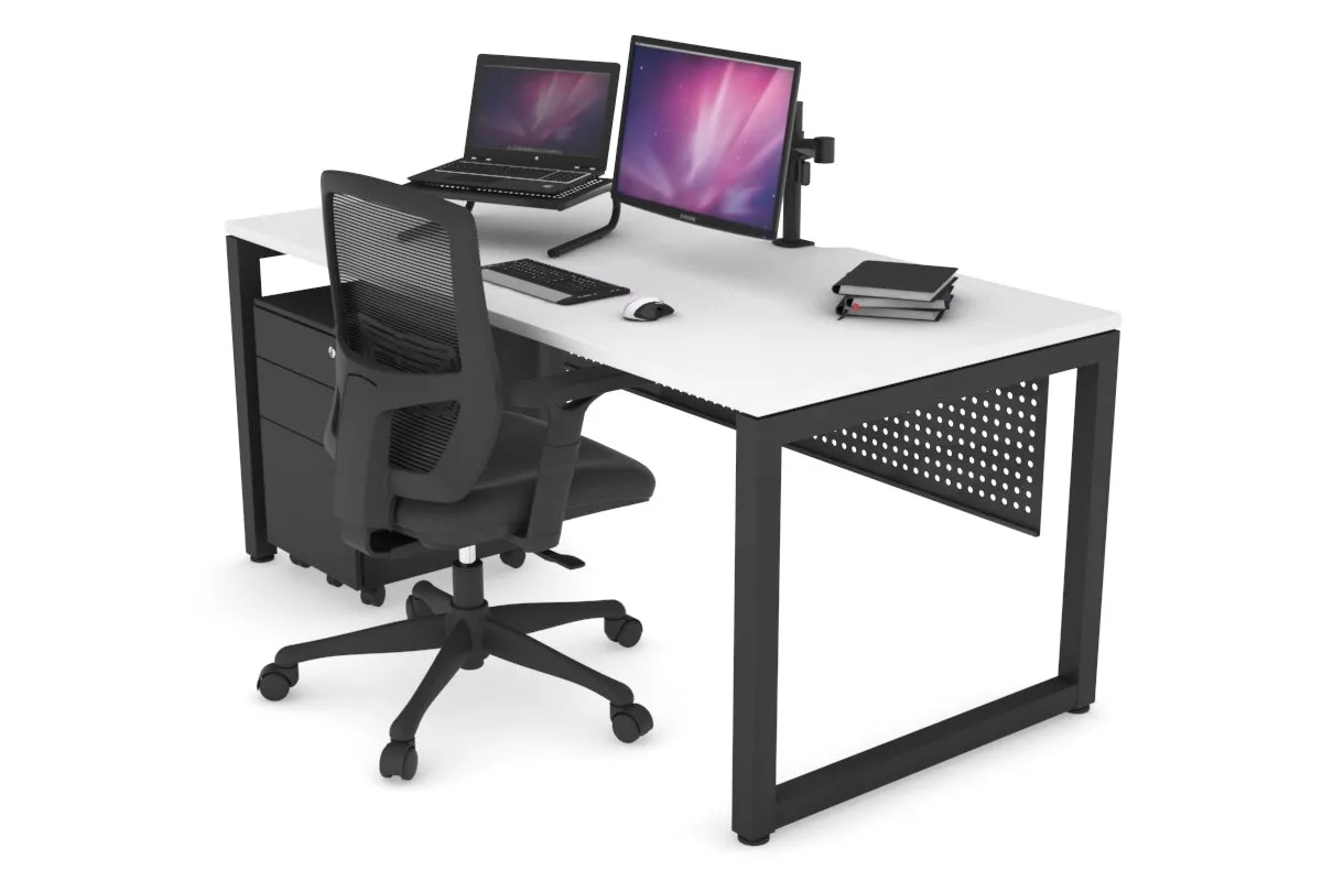 Quadro Loop Legs Office Desk [1200L x 800W with Cable Scallop]