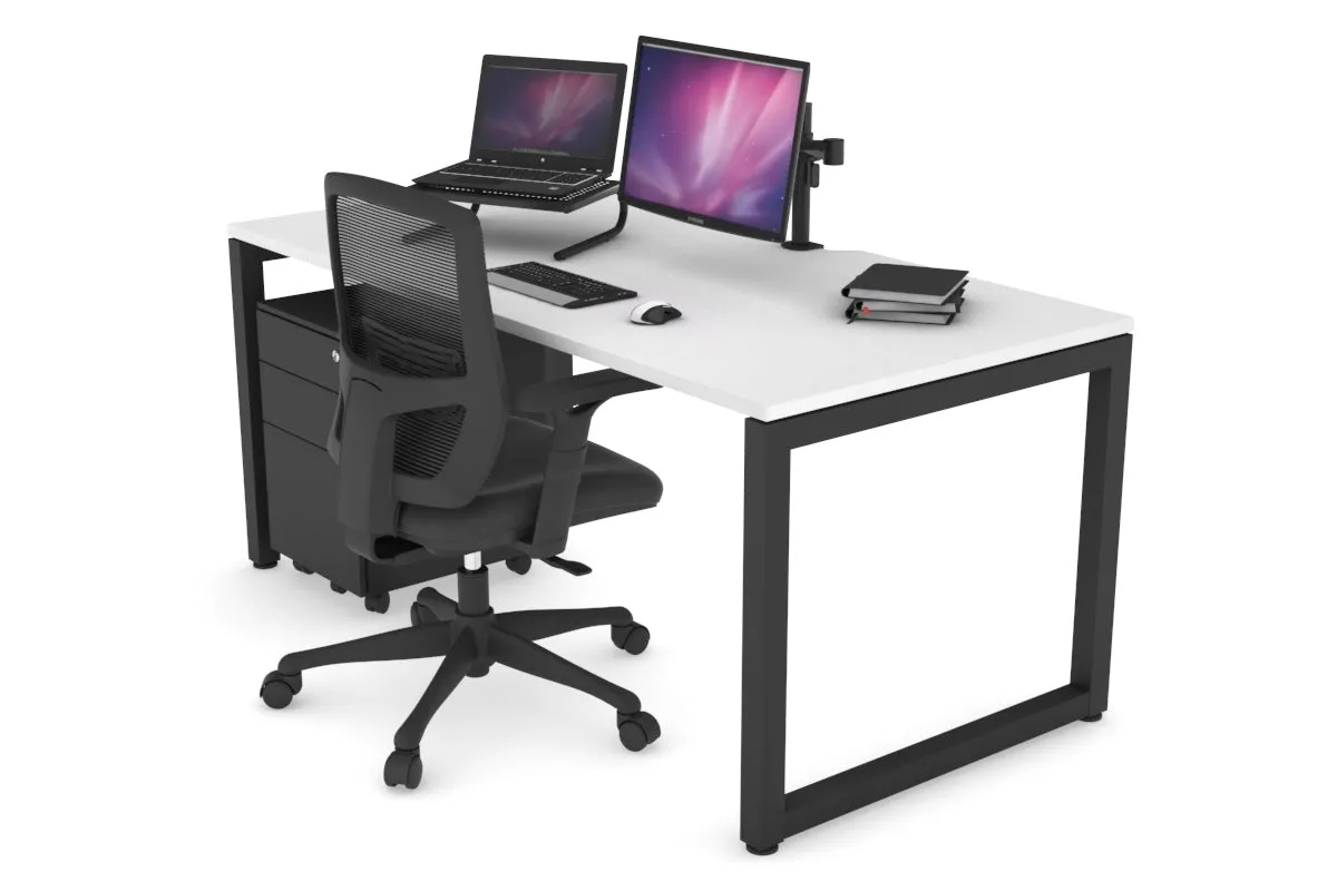 Quadro Loop Legs Office Desk [1200L x 800W with Cable Scallop]