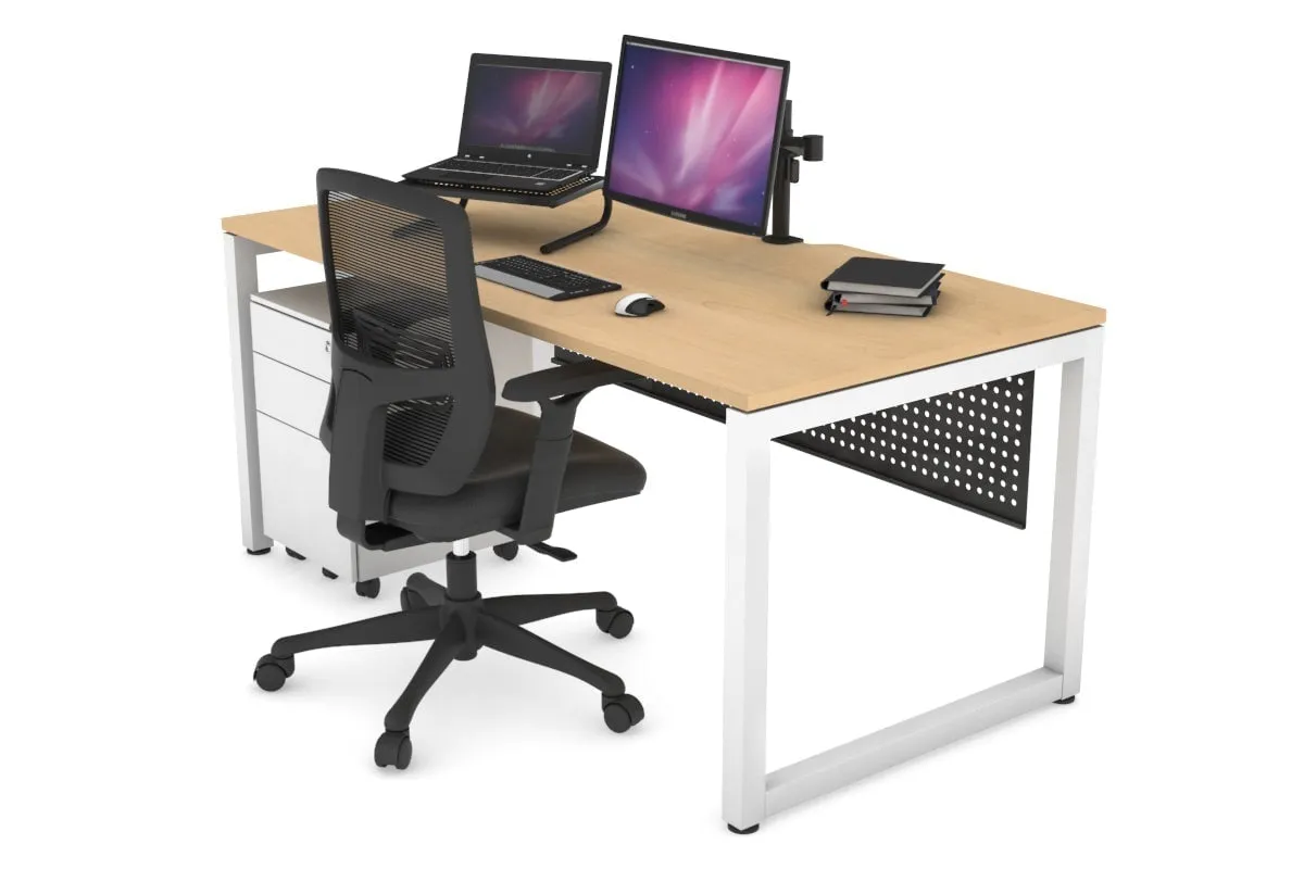 Quadro Loop Legs Office Desk [1200L x 800W with Cable Scallop]