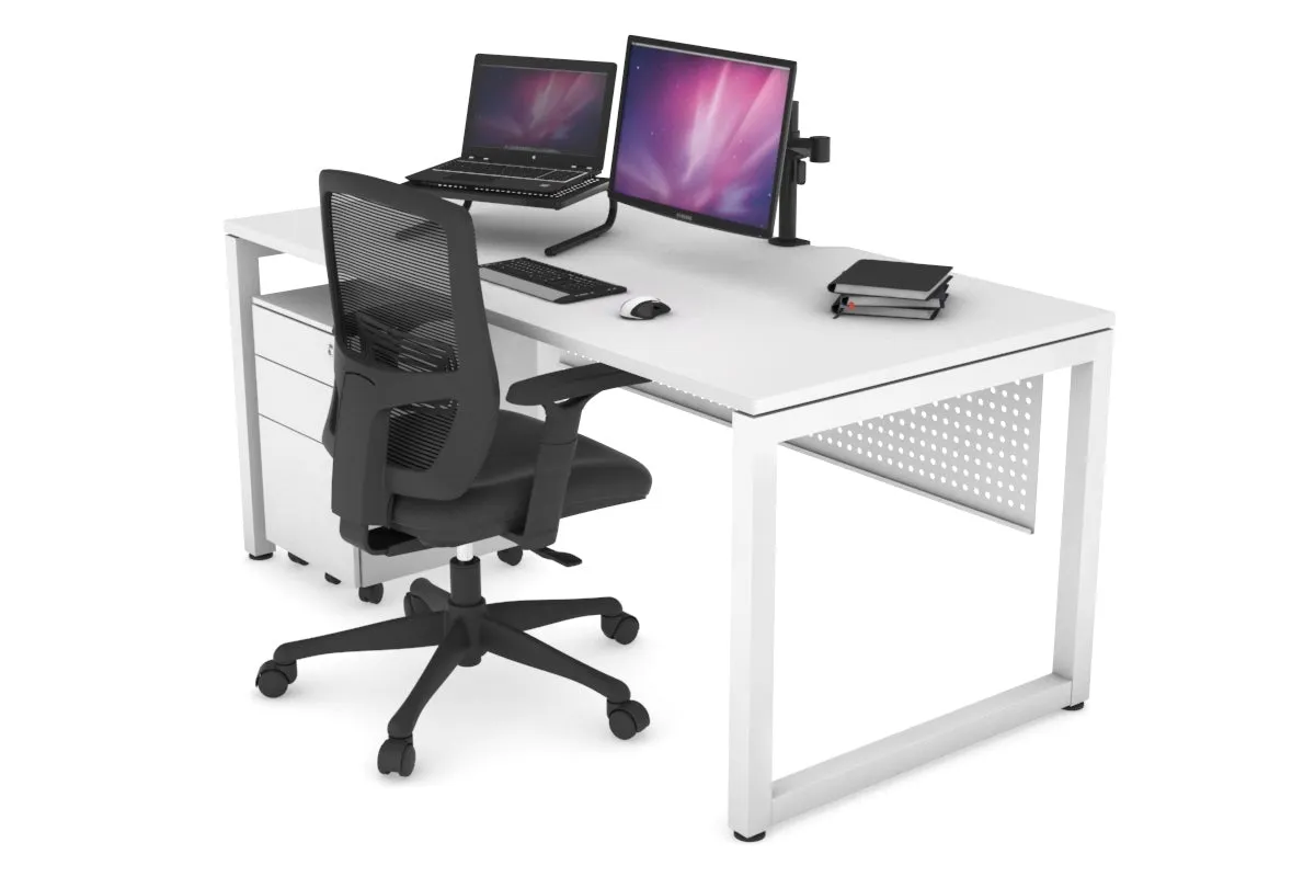 Quadro Loop Legs Office Desk [1200L x 800W with Cable Scallop]