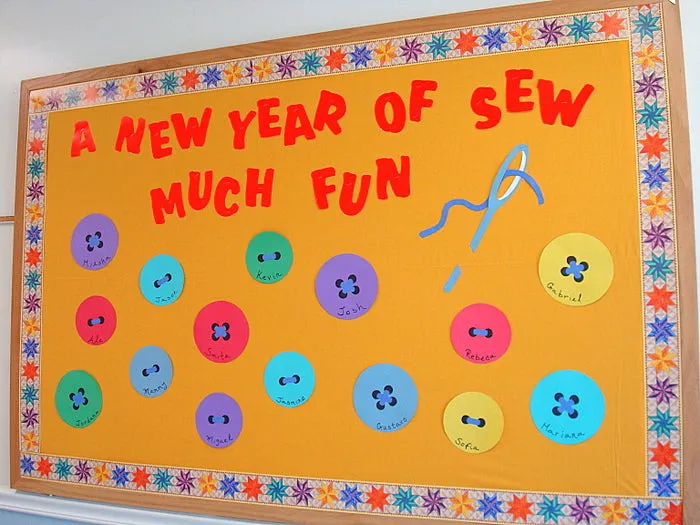 "Sew" Much Fun! - Creative Sewing Themed Back-to-School Bulletin Board Idea