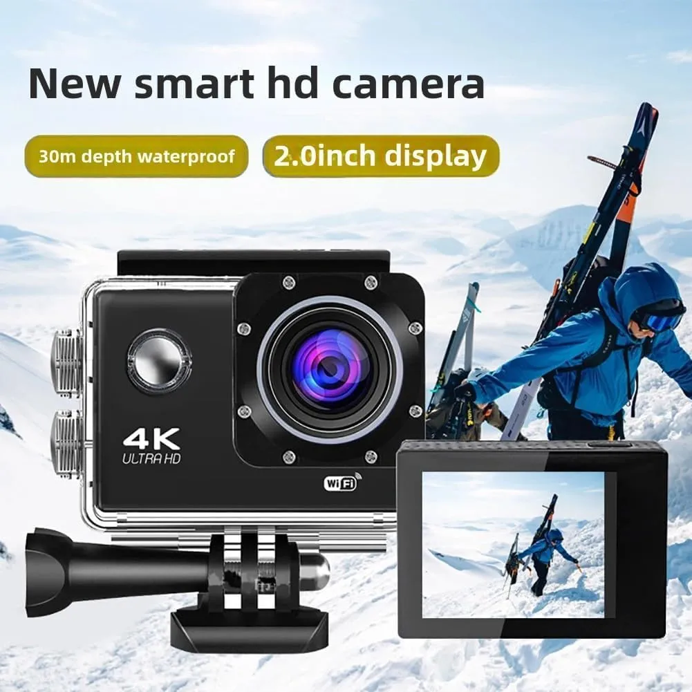 Roamix Vision  4K, Roamix Vision 4k Action Camera, 170  Ultra Wide Angle WiFi Camcorder, Outdoor Waterproof Sports Cameras for Photography and Diving Enthusiasts (2Pcs-D)