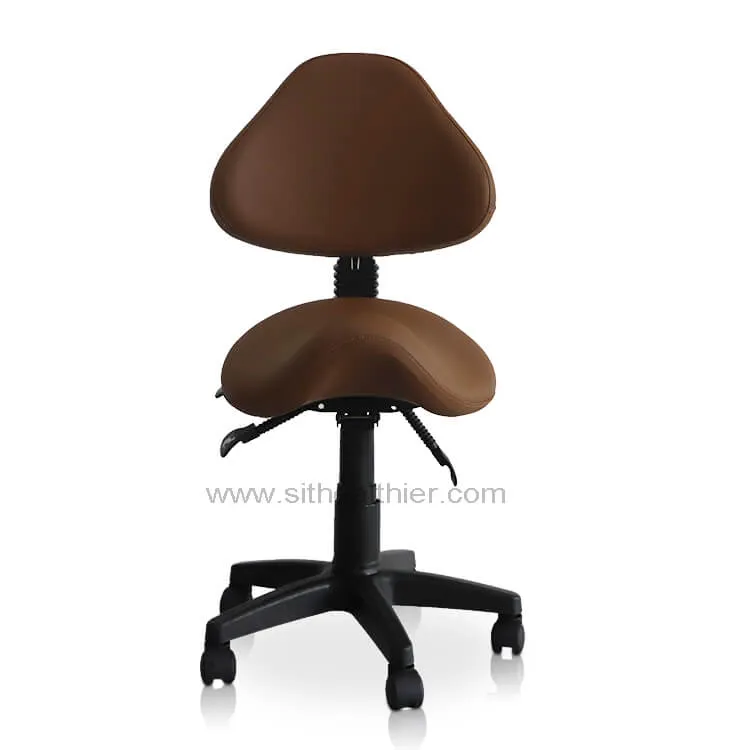 Saddle Shape Stool with Adjustable Back Support and Tilt-able Seat