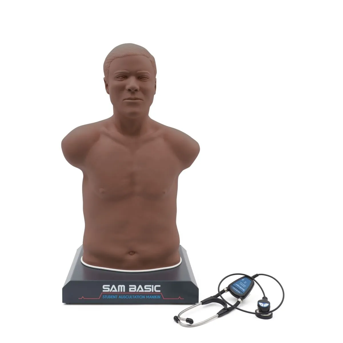 SAM BASIC<sup>®</sup> - Adult Auscultation Trainer with SimScope Wi-Fi Training Stethoscope, Dark