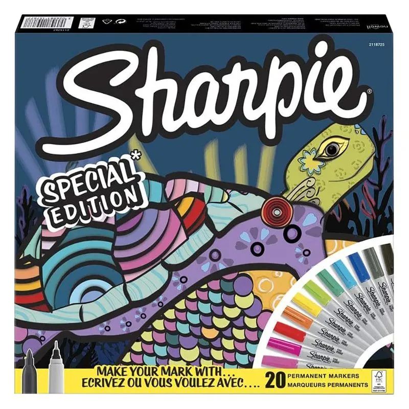 Sharpie Turtle Special Edition Permanent Marker Set Assorted 20 Pieces
