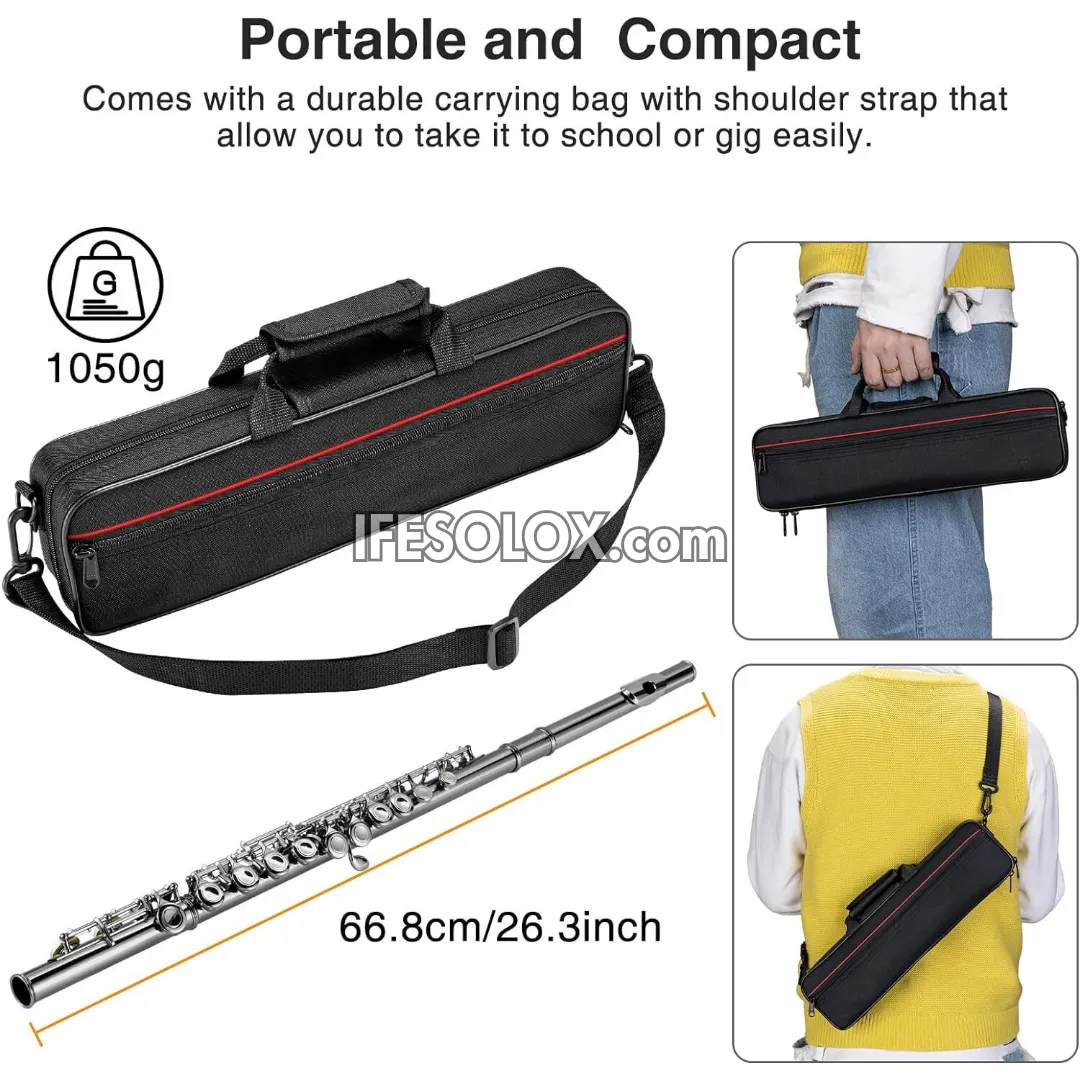 Silver C Flute Complete Set for Beginners, Professionals and Concerts - Brand New