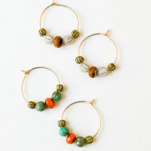 Small Gold-Filled Hoop Earrings with Vibrant Beads