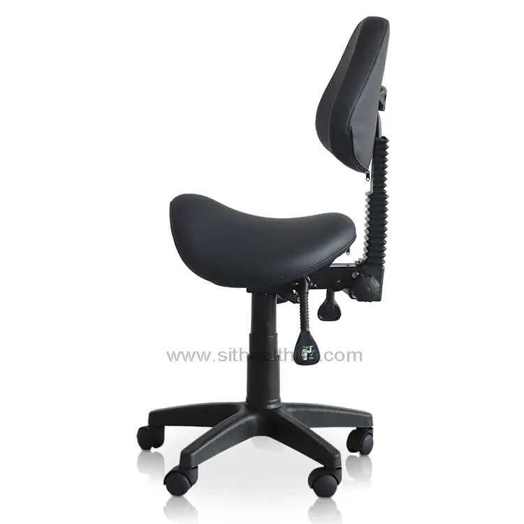 Small Saddle Shape Stool with Adjustable Back Support