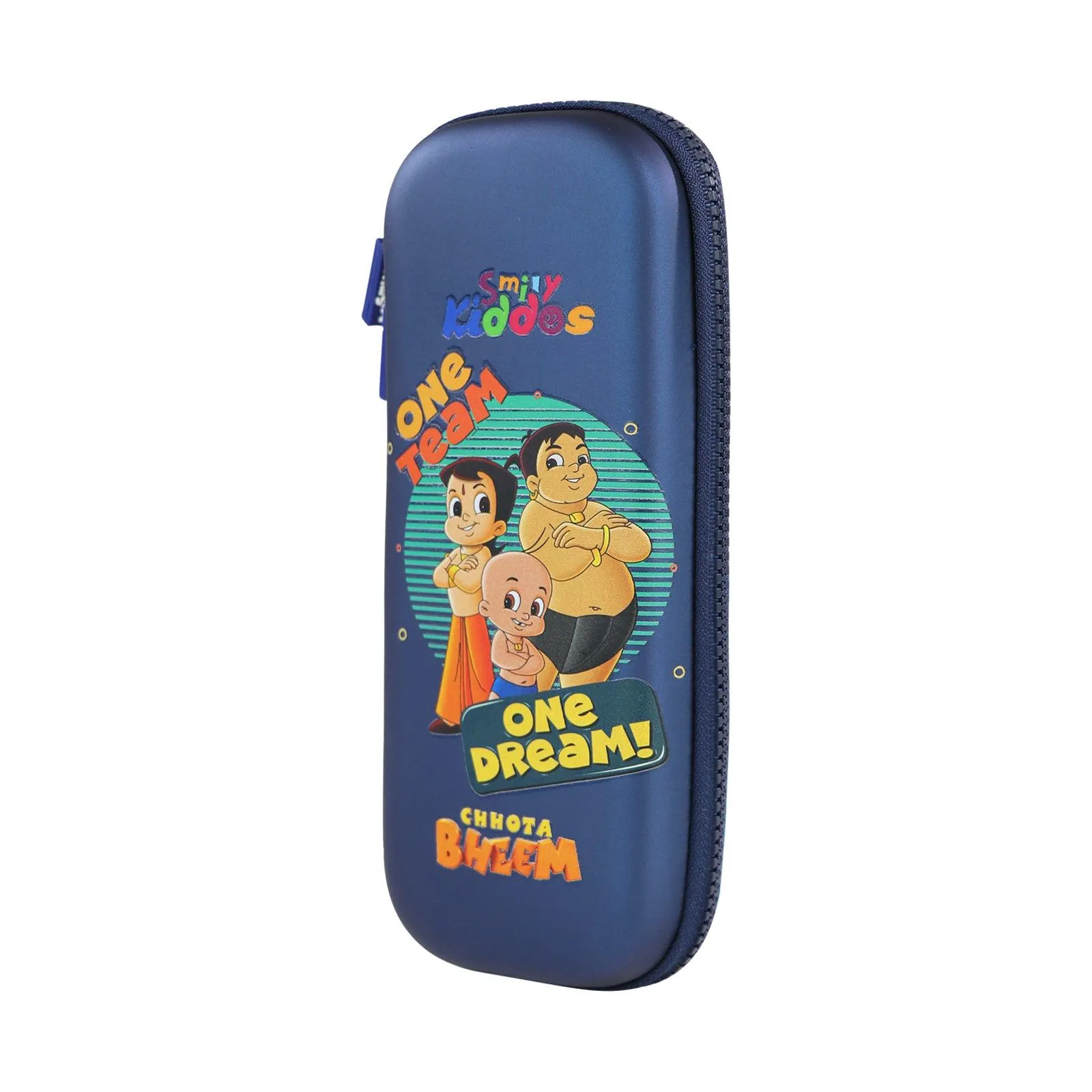 Smily Kiddos - Licensed Chhota Bheem  - Stylish & Spacious Hardtop EVA Pencil Case  One Team - Metallic Blue