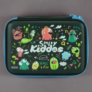 Smily Single Compartment Pencil Case Black
