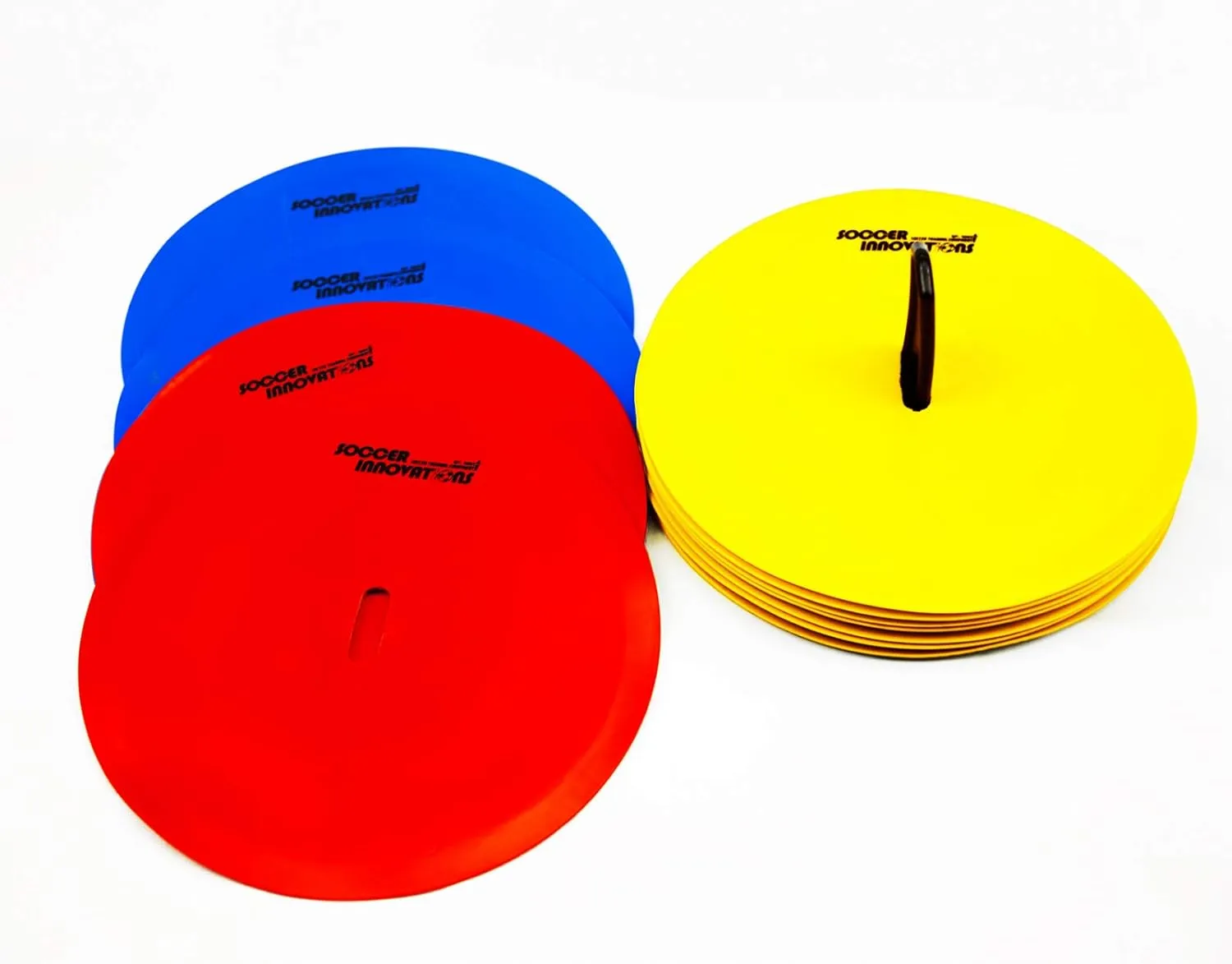 Soccer Innovations Flat Dot Markers - Spot Markers, Dot Markers, Agility Training Markers Floor Dot Markers, Flat Cones for Soccer, Multi Use Flat Dot Markers