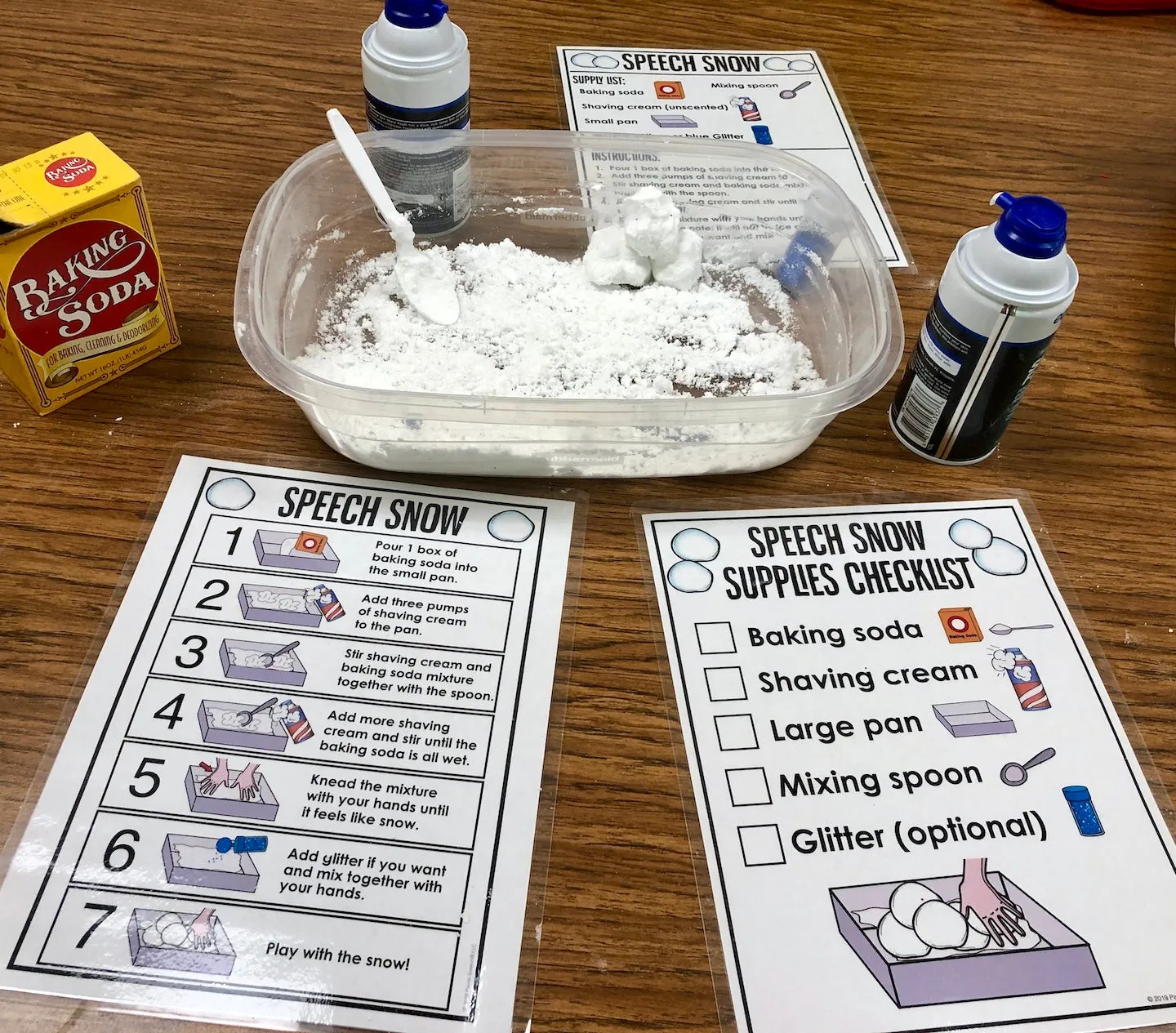 Speech Snow! Speech Therapy Science Experiment Visuals and Worksheets