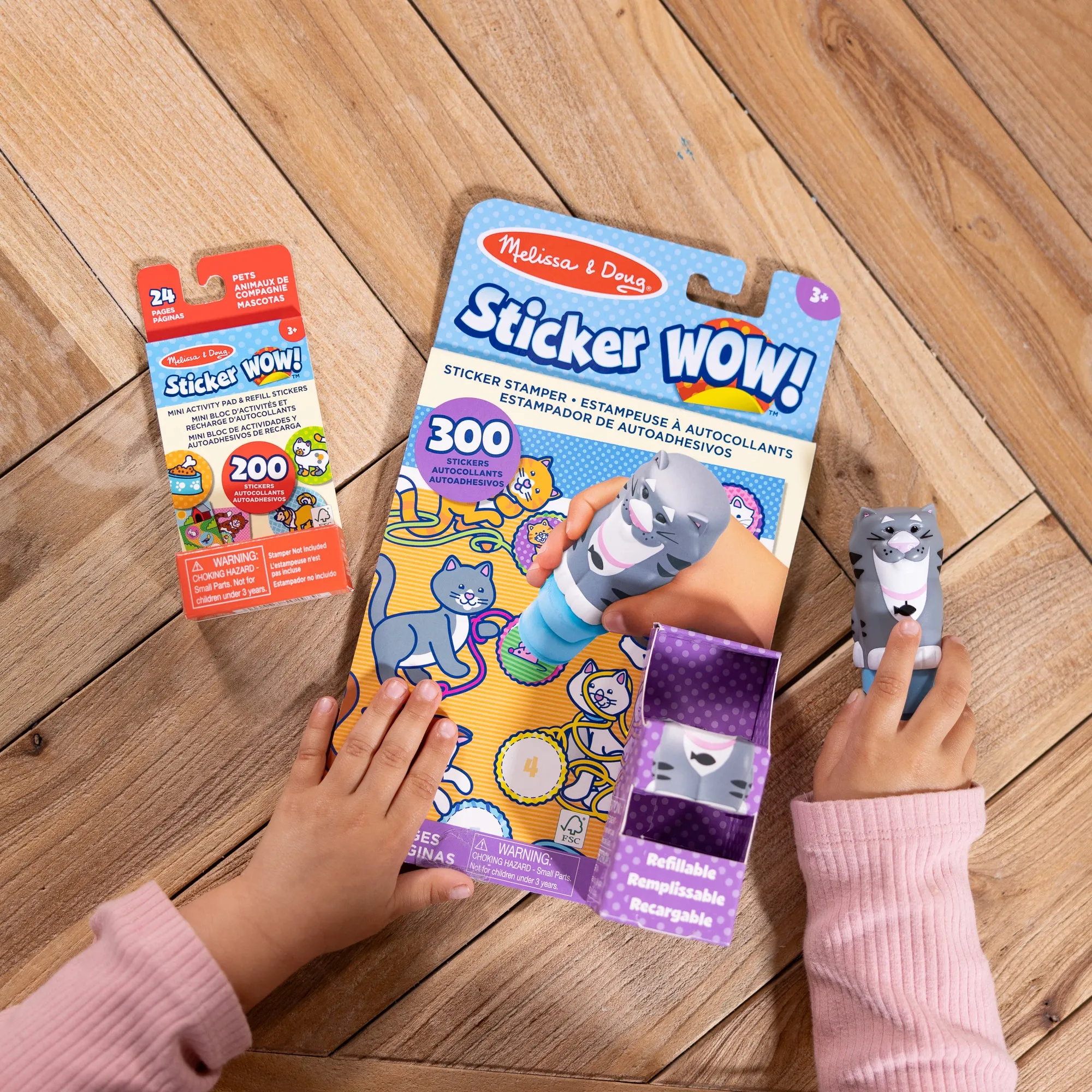Sticker WOW!™ Cat Bundle: Activity Pad & Sticker Stamper   Mini Activity Pad and 200 Refill Stickers