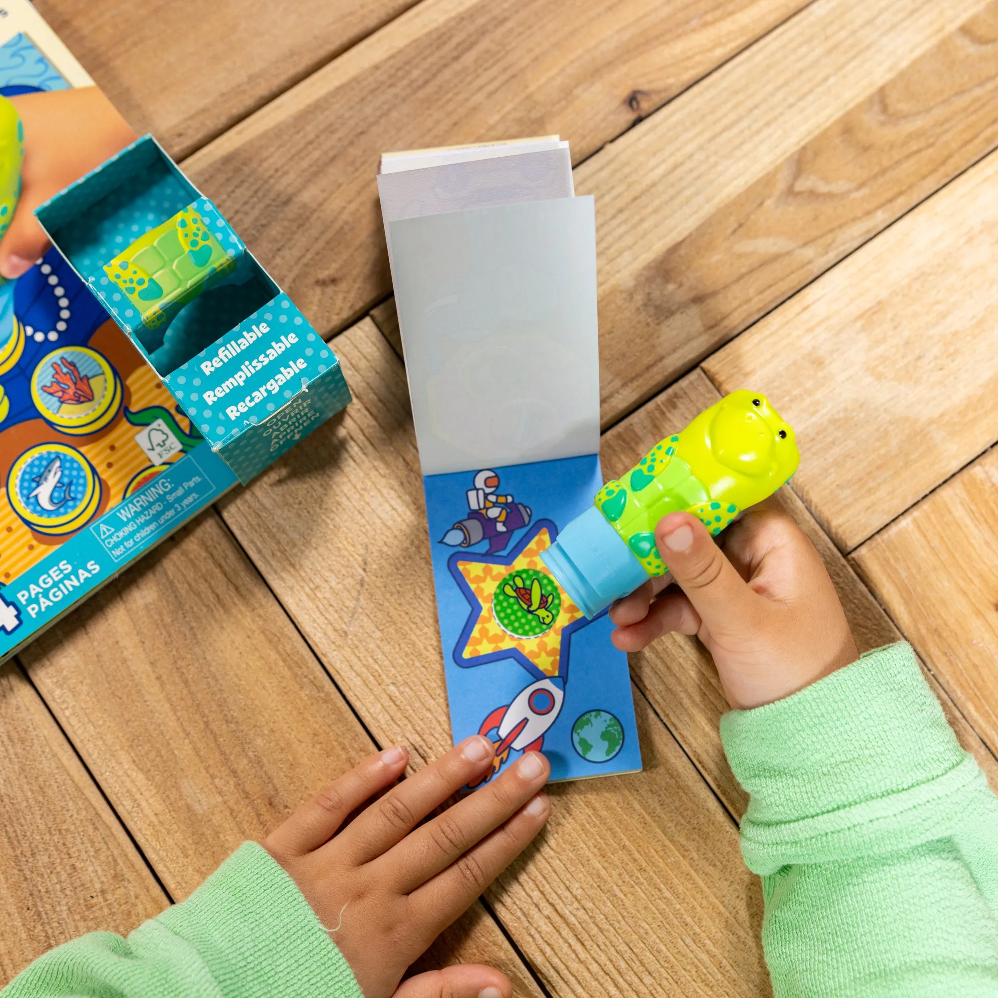 Sticker WOW!™ Sea Turtle Bundle: Activity Pad & Sticker Stamper   Mini Activity Pad and 200 Refill Stickers