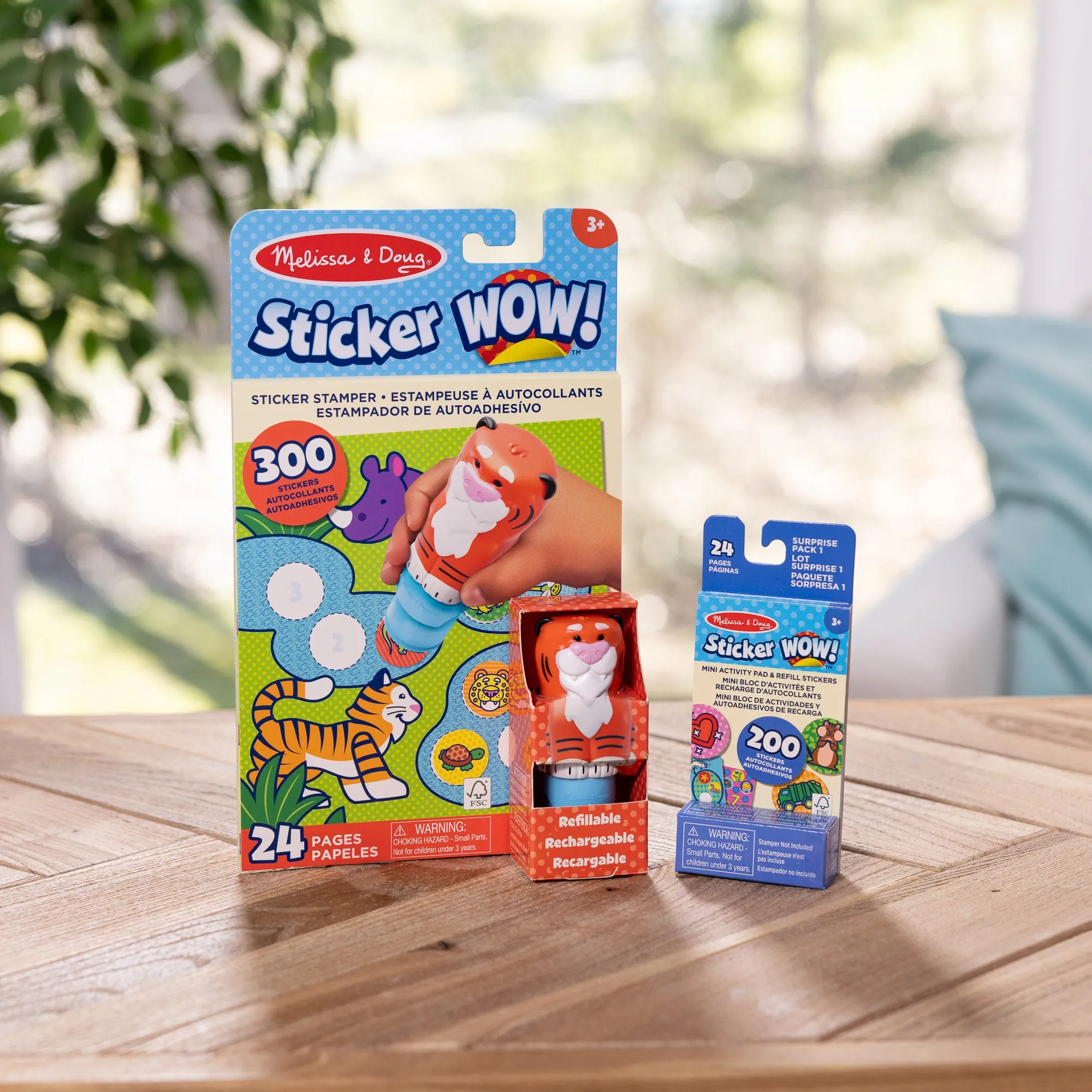 Sticker WOW!™ Tiger Bundle: Activity Pad & Sticker Stamper   Mini Activity Pad and 200 Refill Stickers