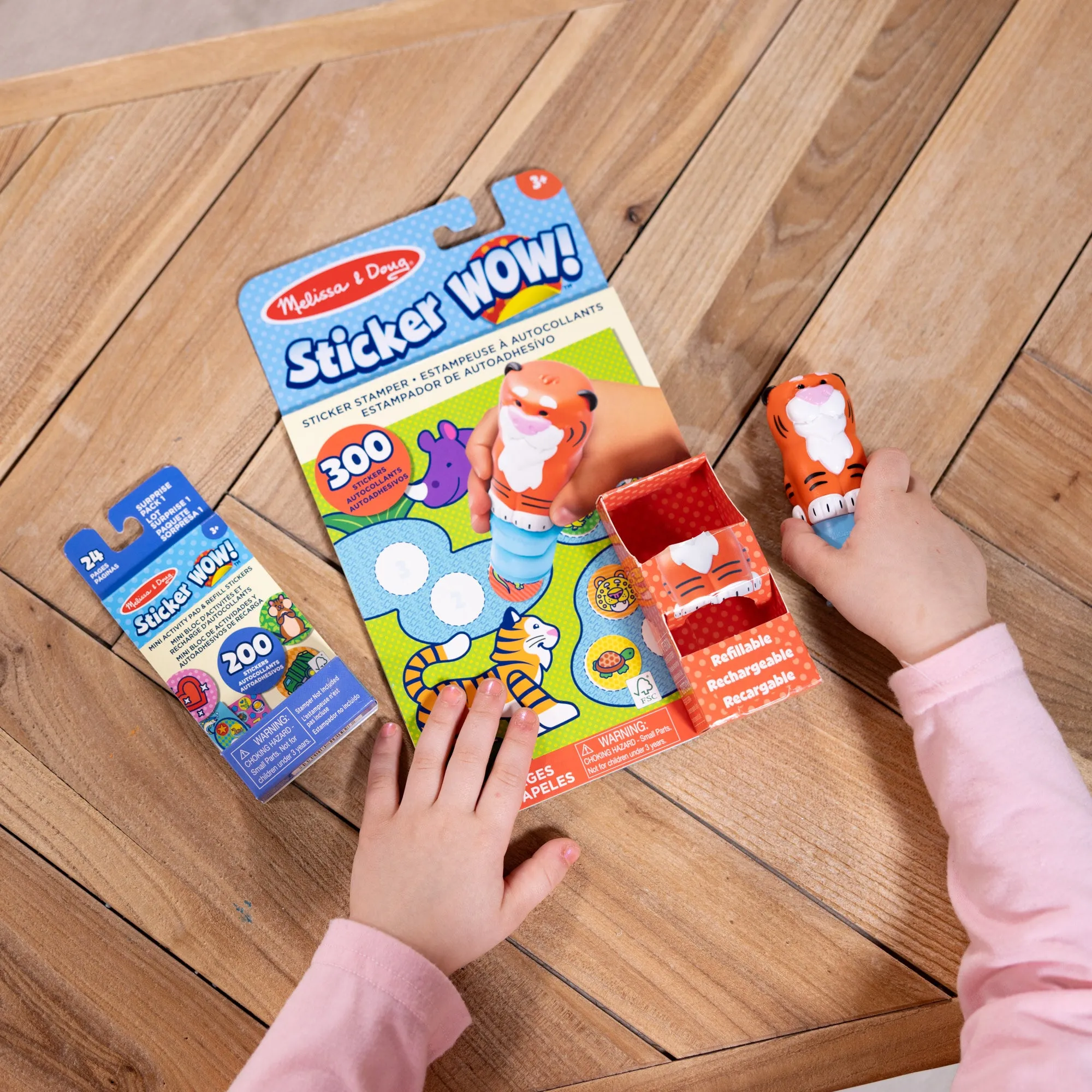 Sticker WOW!™ Tiger Bundle: Activity Pad & Sticker Stamper   Mini Activity Pad and 200 Refill Stickers