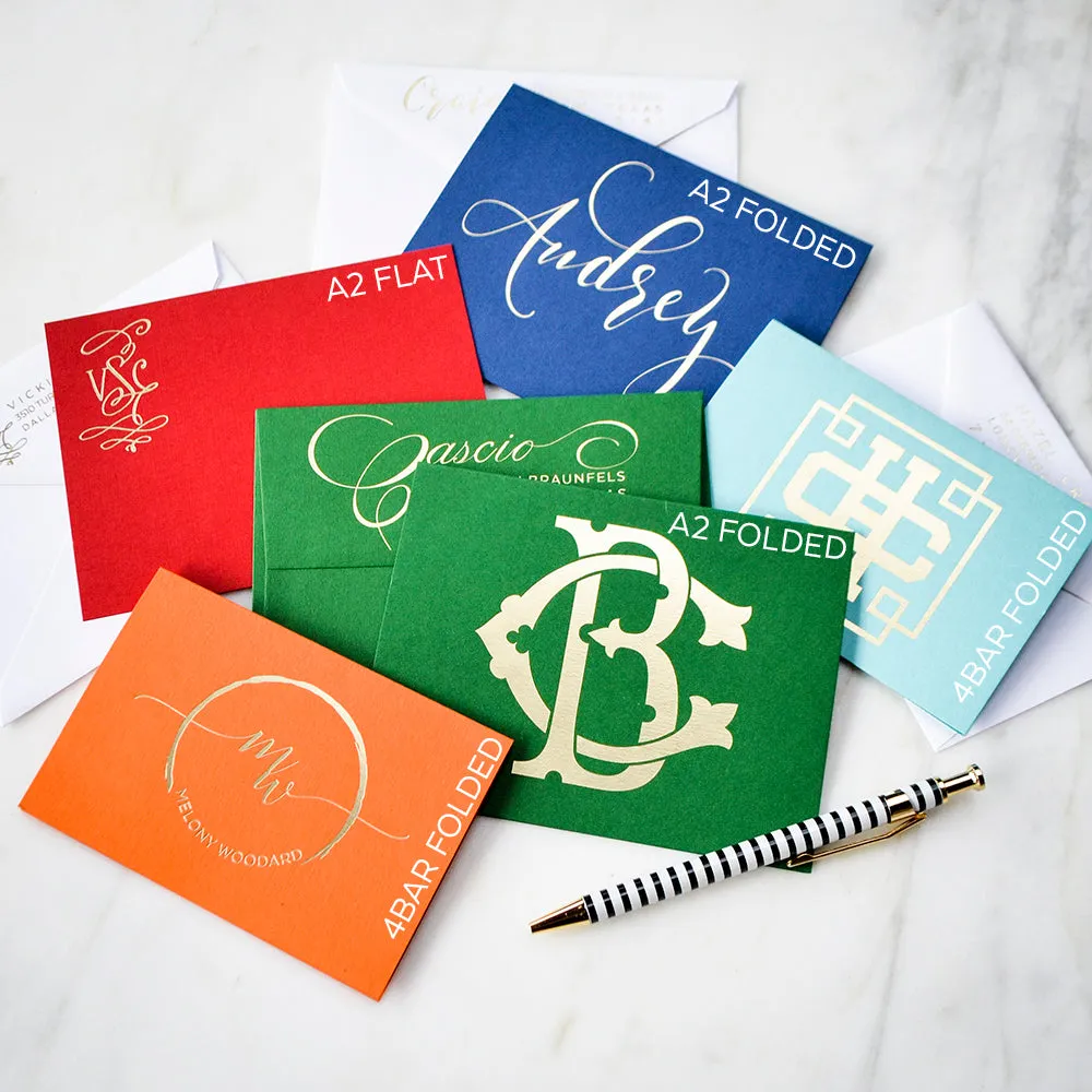 Vibrant Foil Printed Notecards - Set of 50