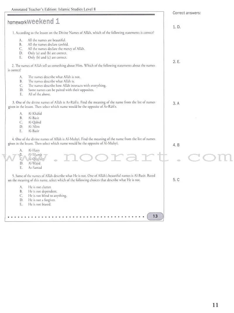 Weekend Learning Islamic Studies: Teacher Guide Level 8 (With USB)