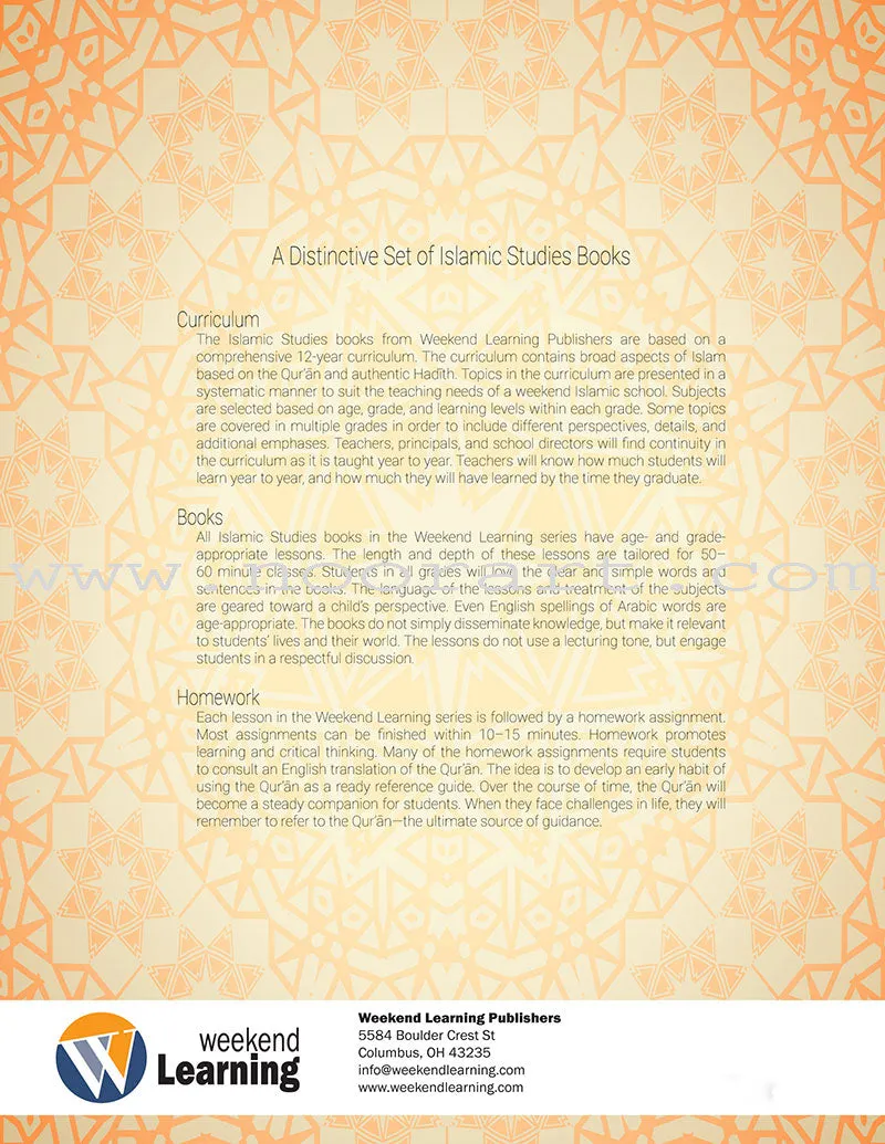 Weekend Learning Islamic Studies: Teacher Guide Level 8 (With USB)