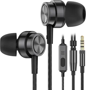 Wired Earbuds with Microphone, in Ear Headphones with Heavy Bass &Noise Isolation, High Sound Quality in-Ear Earphones Compatible with Samsung, Tablet, Laptop,MP3, Android Phones and All 3.5mm Jack